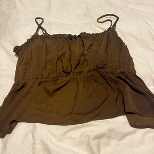 Brown women’s peplum  tank top